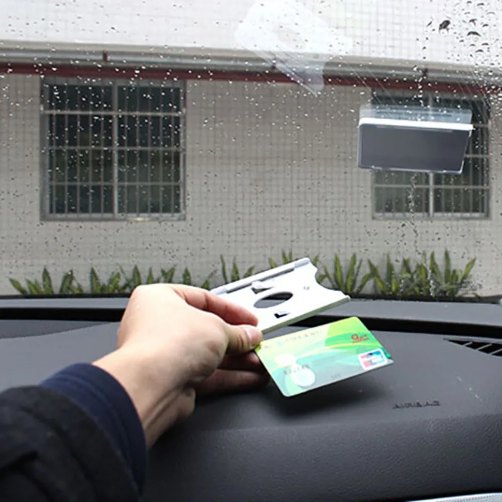 Transparent/Beige Car Card Sleeve 90mm*60mm with Suction Cup Parking Ticket Clip Auto Fastener Card for Windshield Stickers/Tag