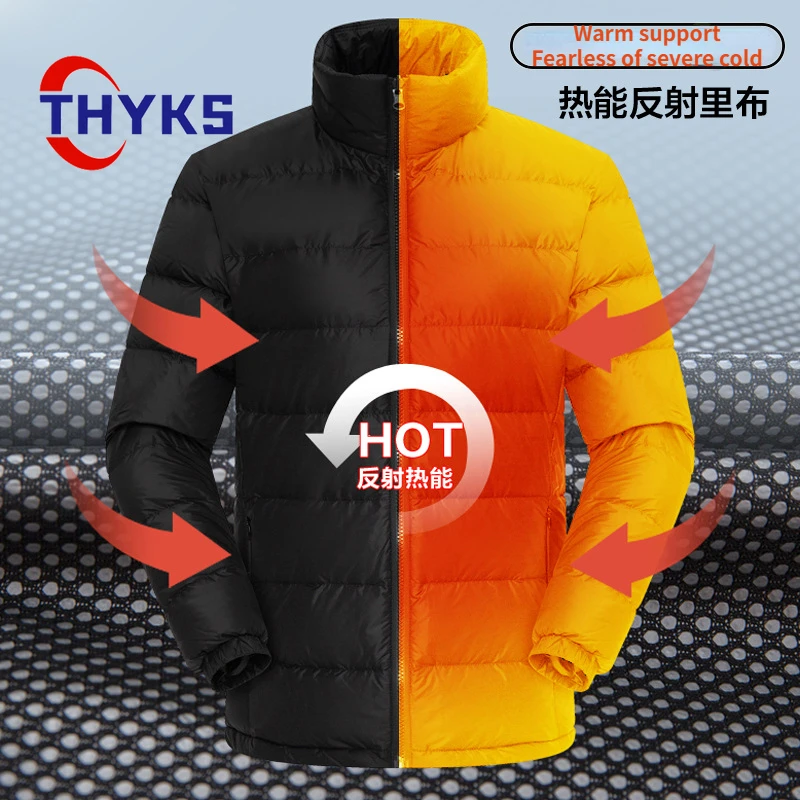 Lightweight Down Jacket Men's Outdoor Sports Warm Comfortable Oversized Assault Coat Solid Color Hiking Couple Clothes Hombre