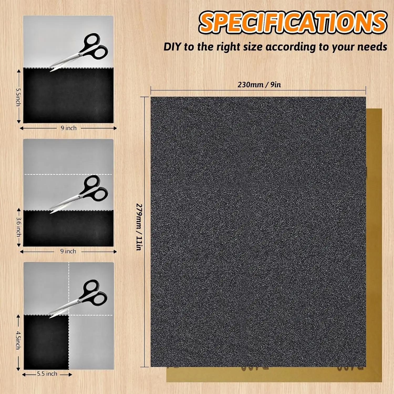 20 Pcs Sandpaper Assortment Wet Dry Sandpaper Sheets, 9 X 11 Inch Sand Paper for Wood Furniture, Metal, Automotive Polishing