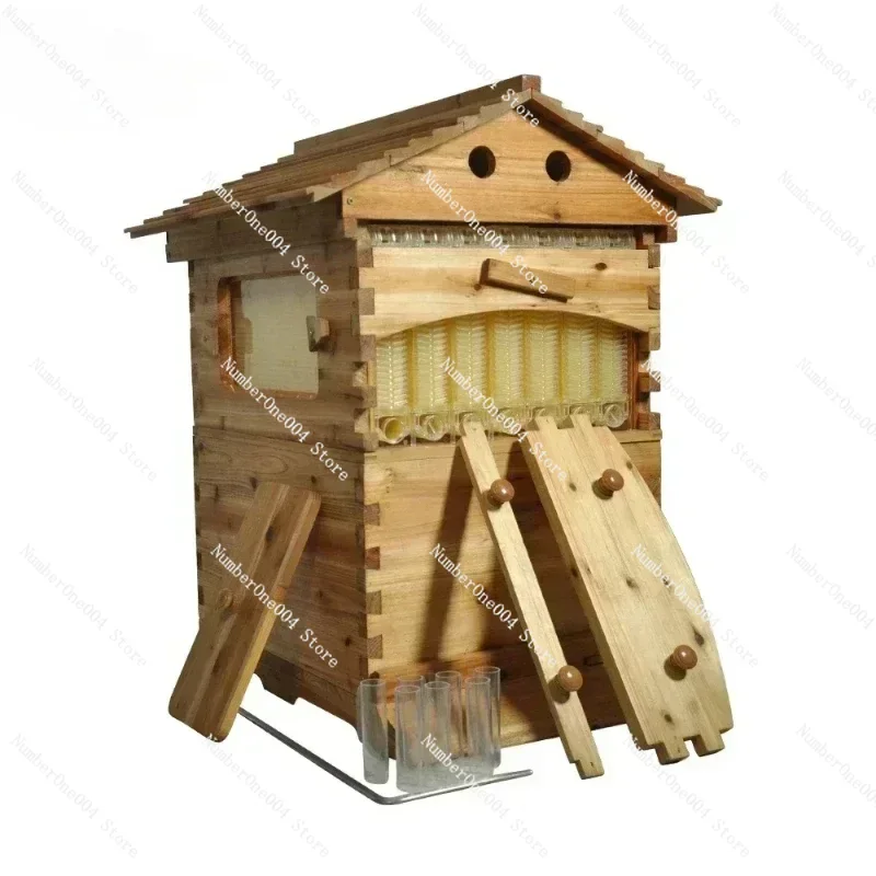 Hot Sale Wooden Bee Hive Box Honey Automatic Auto Self Flowing Beehive