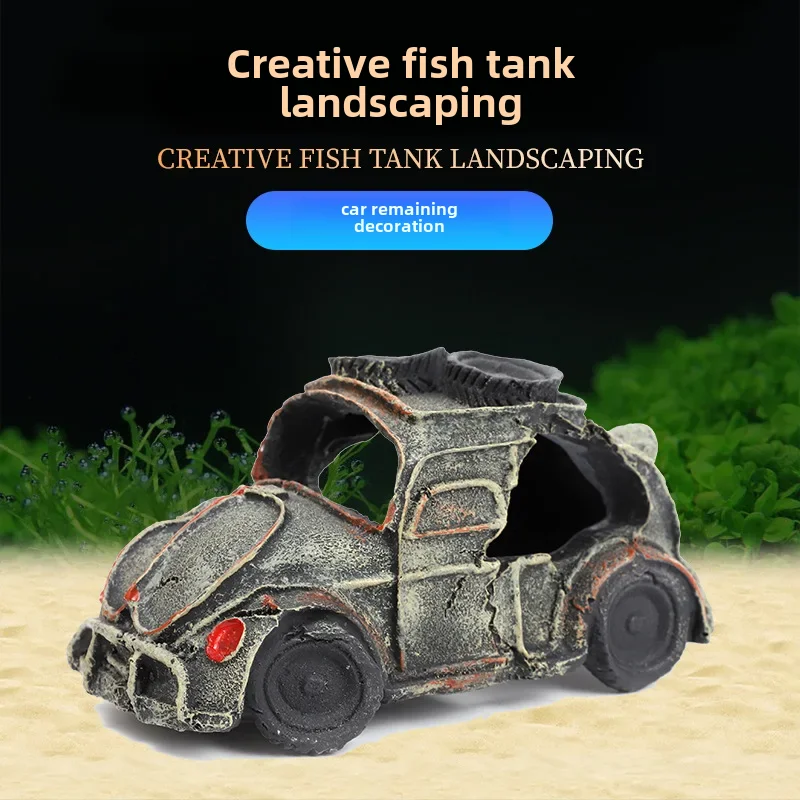 Car Wreck Fish Shrimp Hideout Aquarium Landscape Decoration Props Resin Craftsmen Wholesale Aquarium Decorations Ornaments