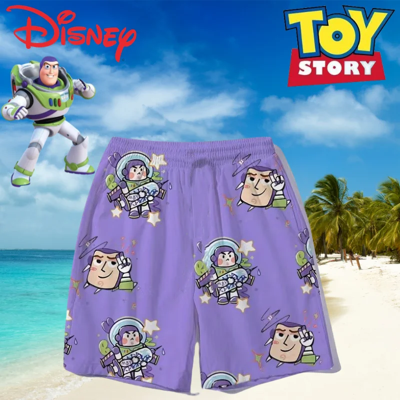 

New Disney Toy Story Buzz Lightyear Women's Cute Creative Cartoon Print Pattern Fashionable and Versatile Comfortable Shorts