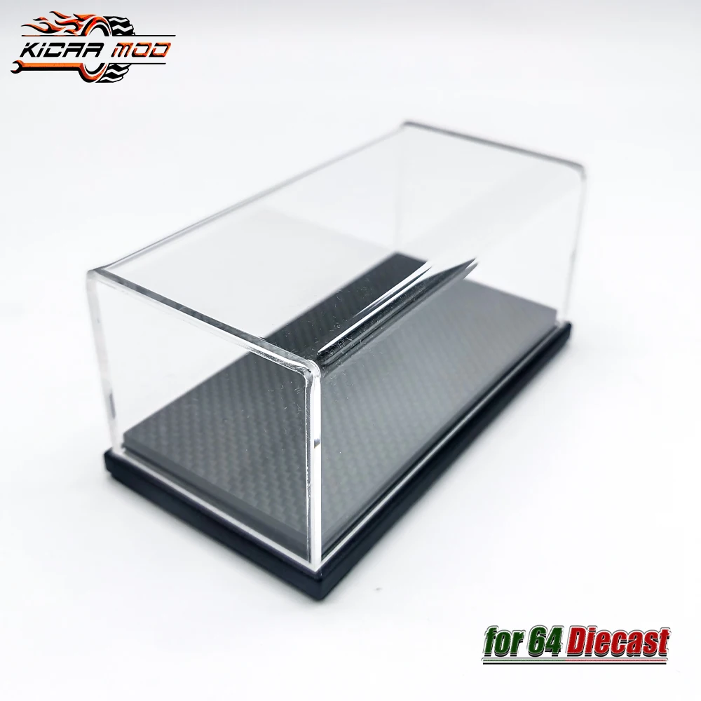 1/64 Model Car Display Box Carbon Fiber Base Acrylic Diorama Garage Model Scene Toys Set Gifts For Collection(Without cars)