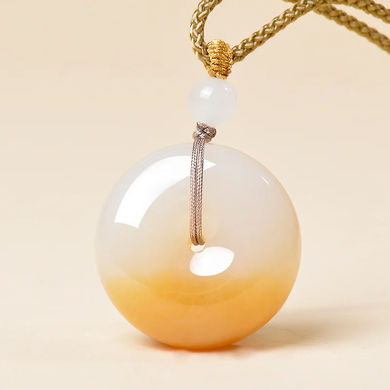 

Нефритовый кулон «Золотой шелк Синьцзяна» и нефритовая подвеска «Белая пряжка мира» для мужчин и женщин