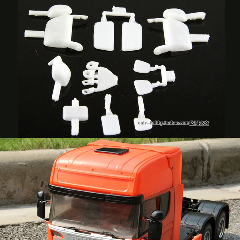 Plastic Simulatie Achteruitkijkspiegel voor 1/14 Tamiya RC Truck Trailer Kipper Scania R620 470 730 Auto Diy Onderdelen