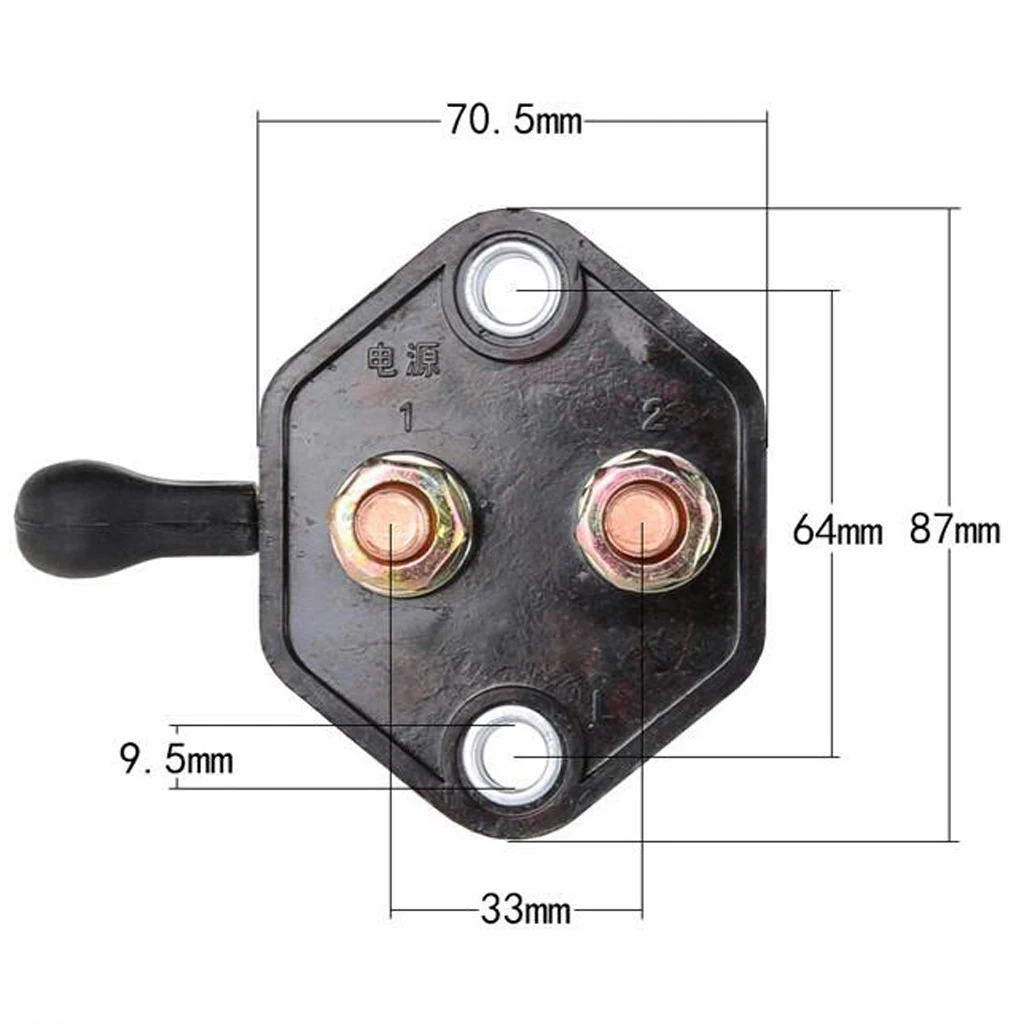 Durable Cut Off Battery Isolator Switch Double Poles Waterproof Knob Switch for Car Boat Trailer 12v 24v Application