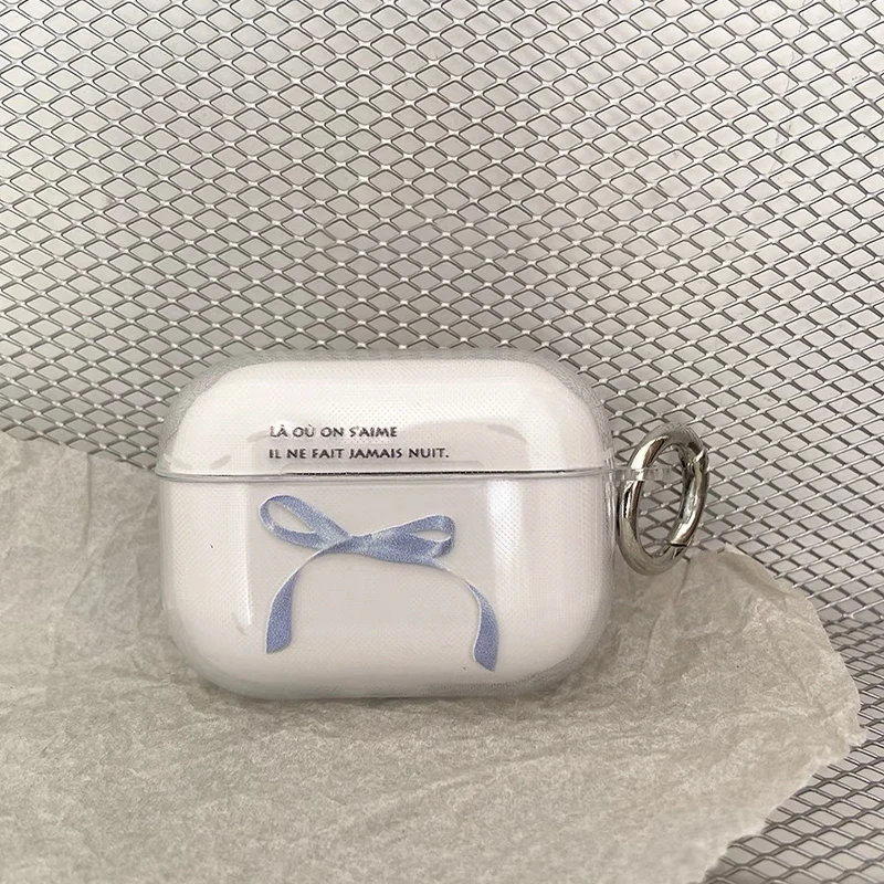 Korean Clear Bow knot Case For Airpods Pro 2 2nd Earphone Charging Box Bag Cover For Airpod 1/2/3 Soft TPU Shell