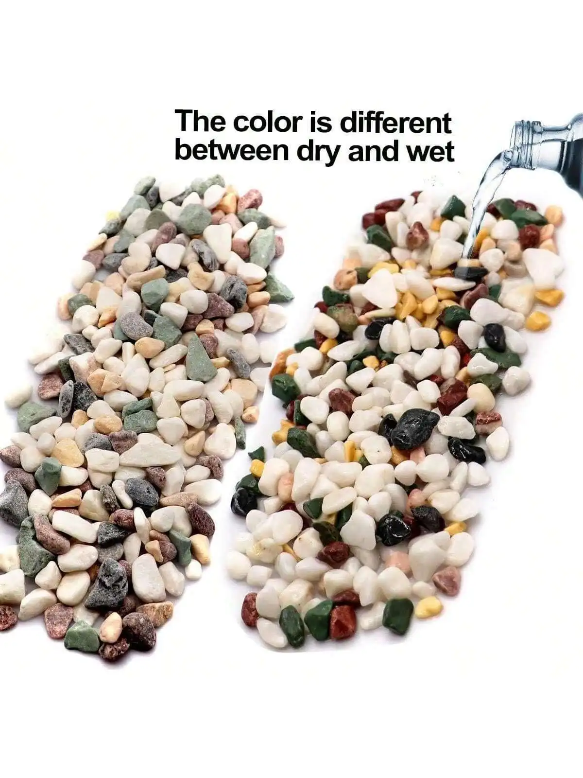 Natural Decorative Pebbles Rocks Polished Tterrarium Gravel White Stones with Red, Green, and Yellow Pastel Accents Mixed Color