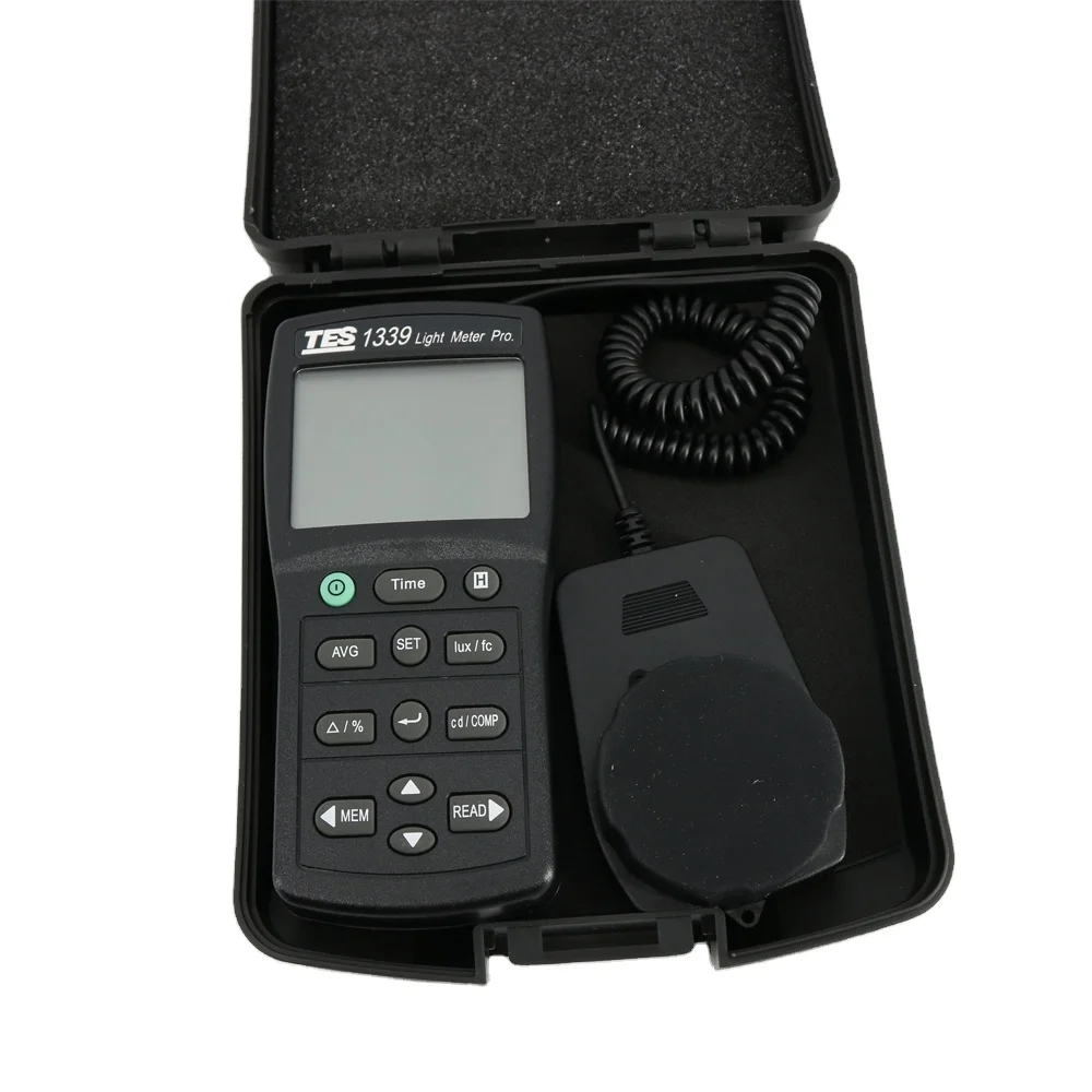 TES-1339 Digital Light Meter Illuminance Tester Lux Meter Measuring Levels Ranging 0.01 To 999900 Lux, 0.01 To 92920 Fc