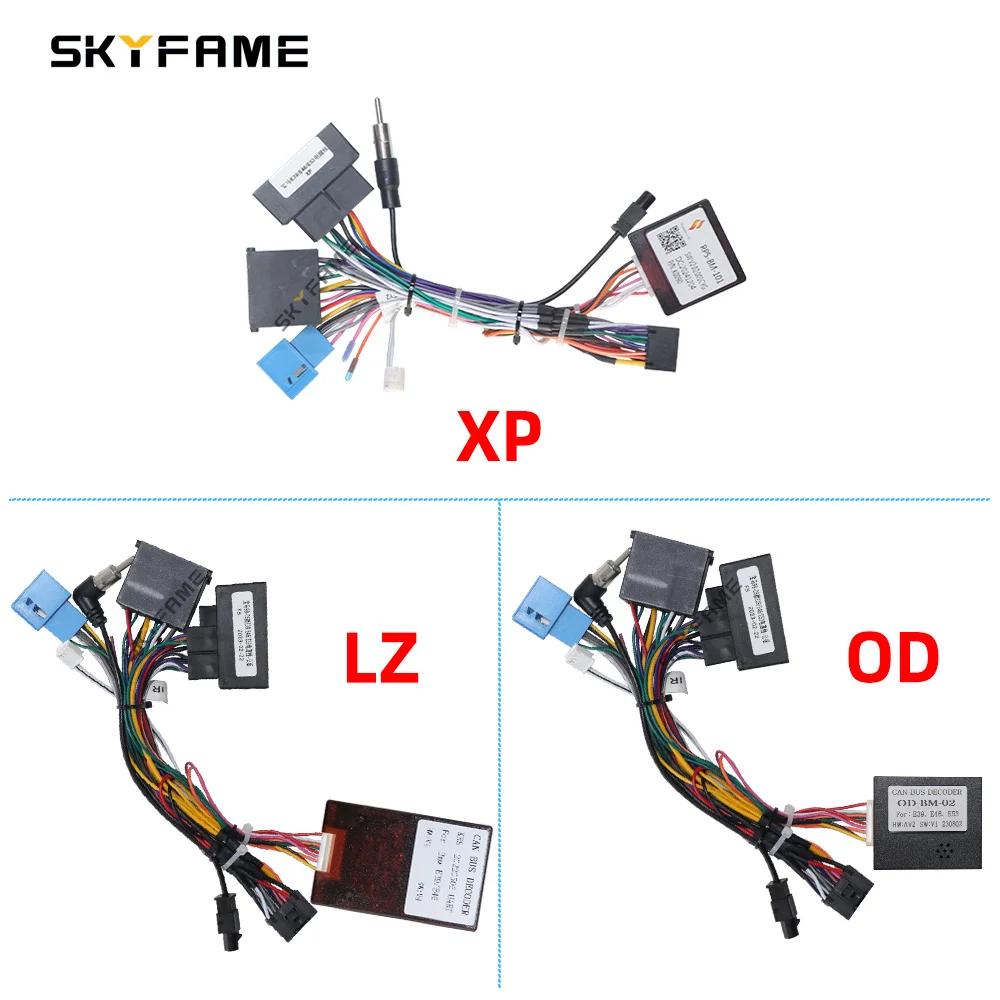 SKYFAME سيارة 16pin الأسلاك تسخير محول Canbus صندوق فك أندرويد راديو كابل الطاقة لسيارات BMW 3 سلسلة E39 E46 E53 X5