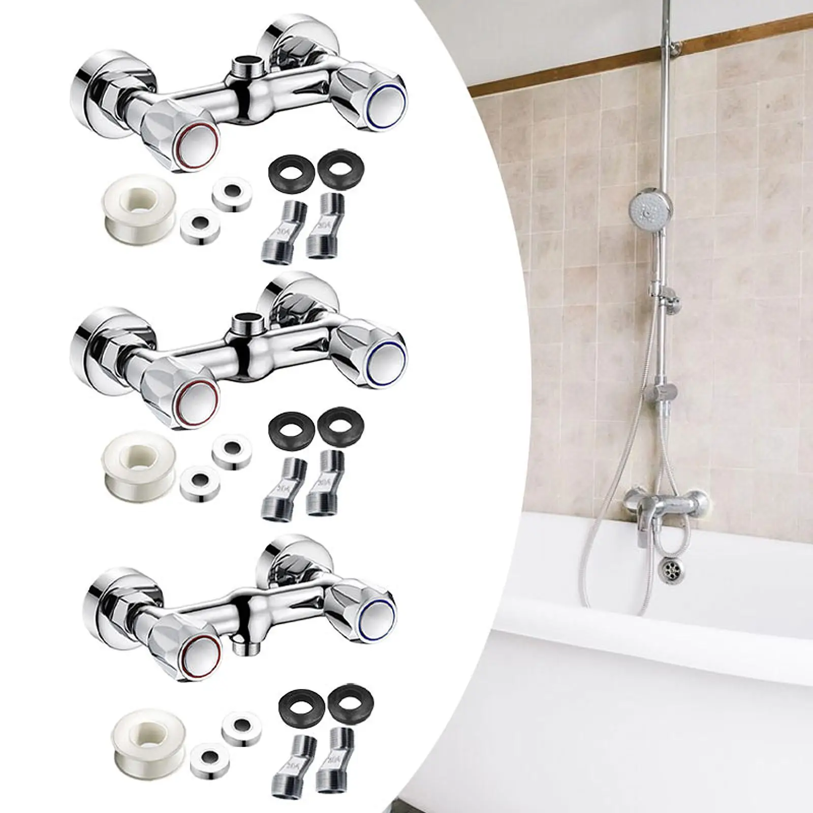 Rubinetto termostatico Valvola miscelatrice Barra miscelatrice Sostituzione Design moderno Valvola miscelatrice doccia per vasca con piedini RV Bagno Hotel Casa
