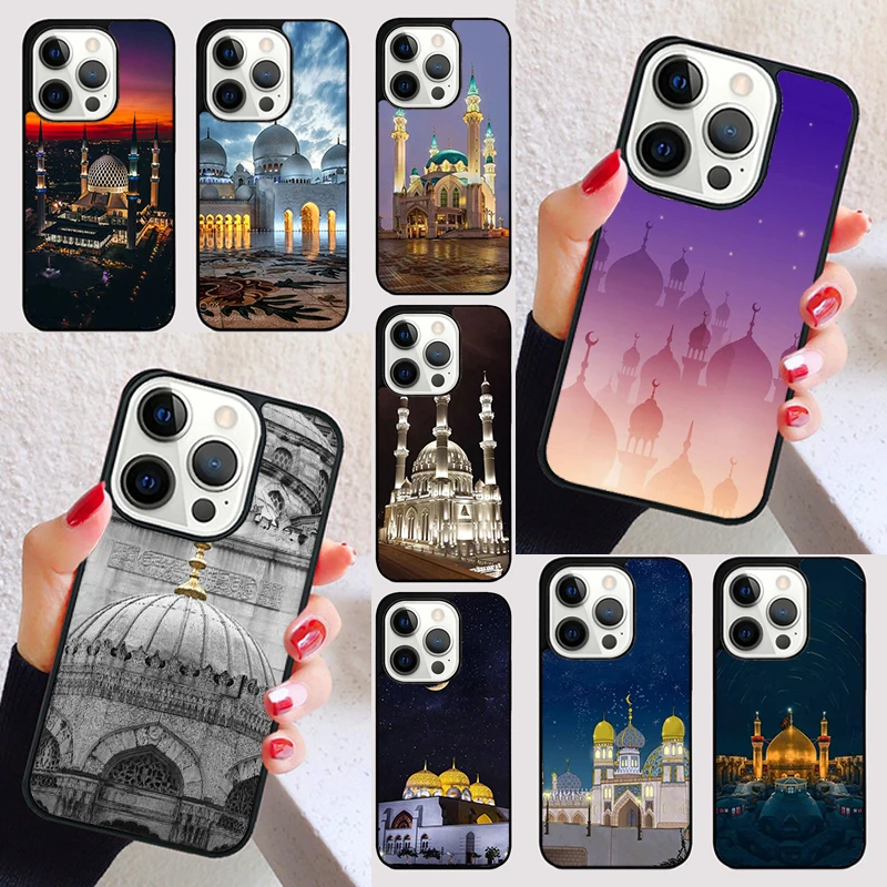 Muslim mosque building cover For iPhone 15 16 13 12 11 14 Pro Max Mini Max SE 2020 7 8 6S Plus Phone Case