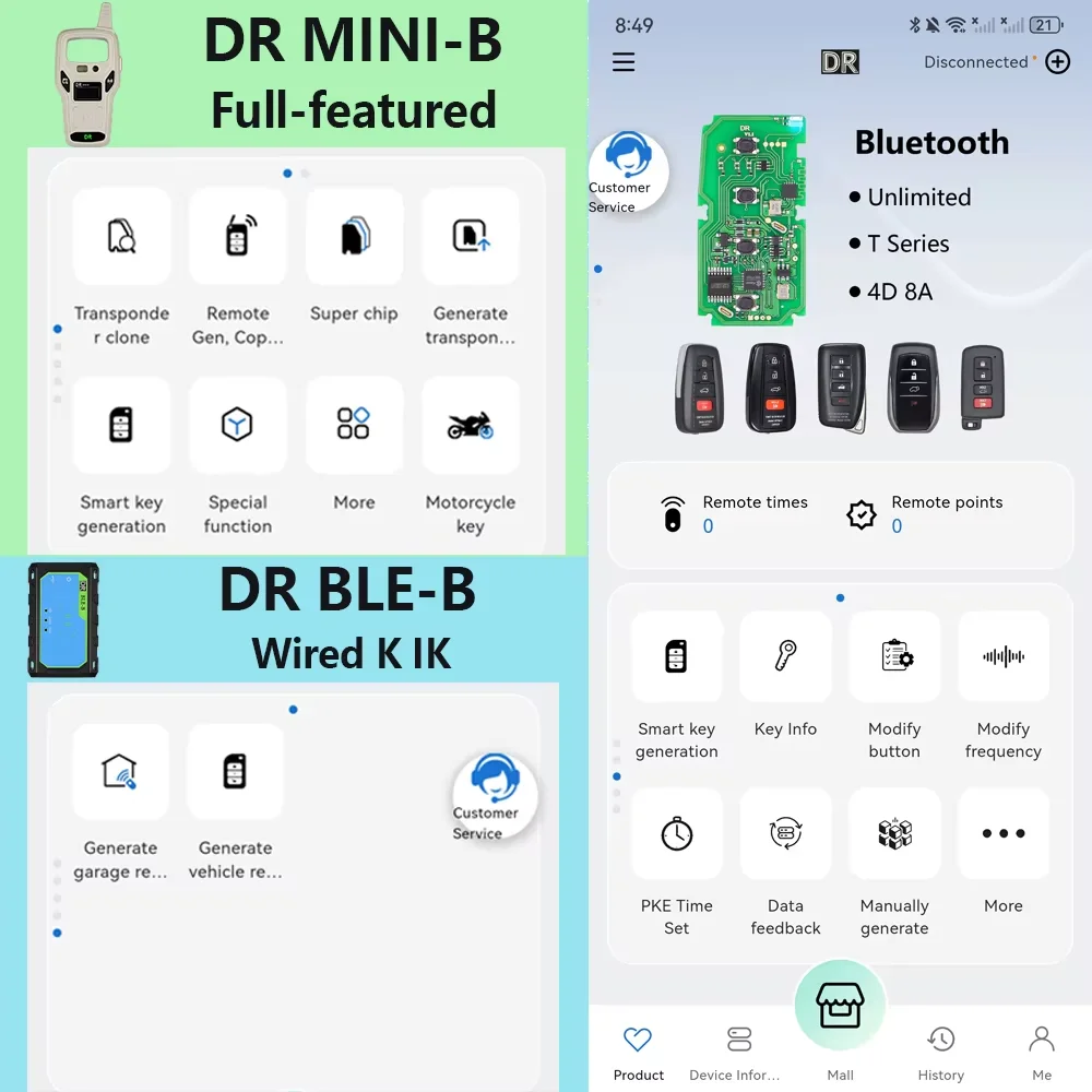 Datong World Global Version Unlimited App-Generated 4D/8A Edit Frequency Remote Control Car Key For Lexus Toyota Subaru
