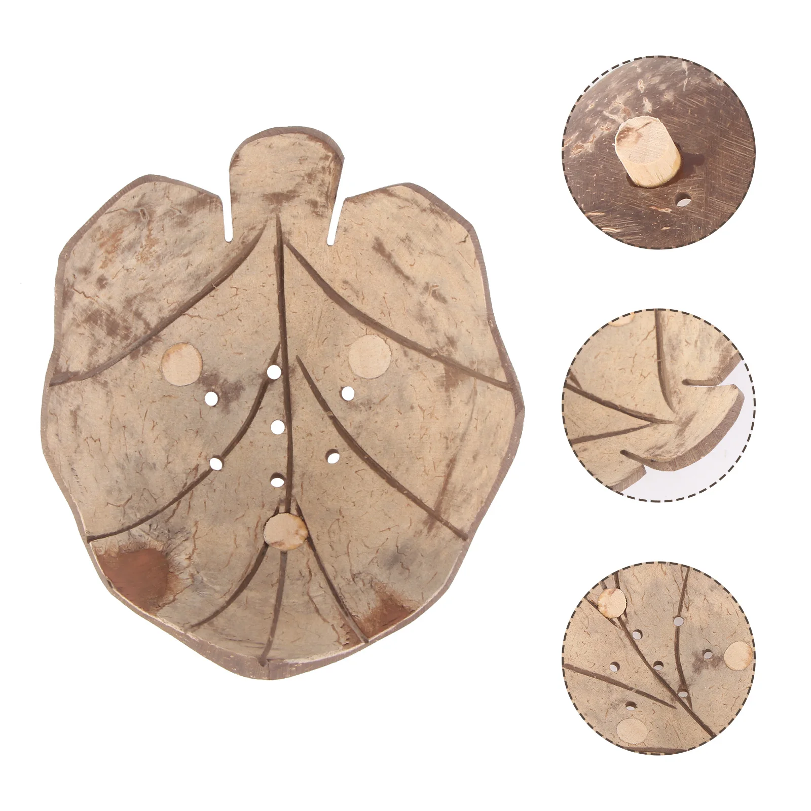 

Wooden Coconut Soap Dish Natural Maple Shaped Holder Rustic Bathroom Supply Decorative Storage Box Easy Clean