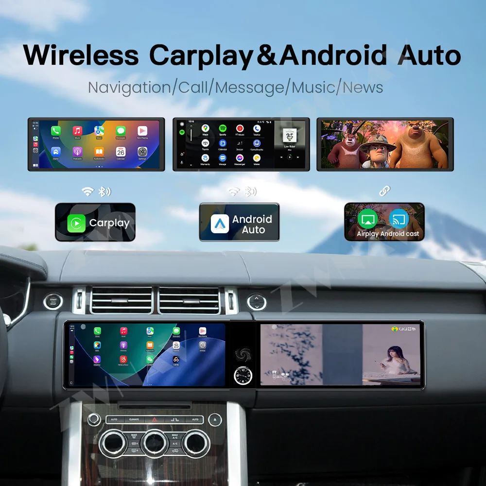 Dual Screen 12.3inch Qualcomm For Land Rover Range Rover Executive 2013-2016 Android 13 Car Radio Multimedia Player GPS Navigati