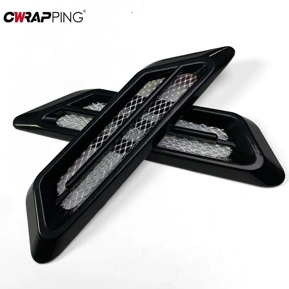 

2Pcs Car Air Outlet Decor Strip Air Intake Grille Side Shark Gill-shaped Auto Stickers Waterproof Protection for Car Accessories