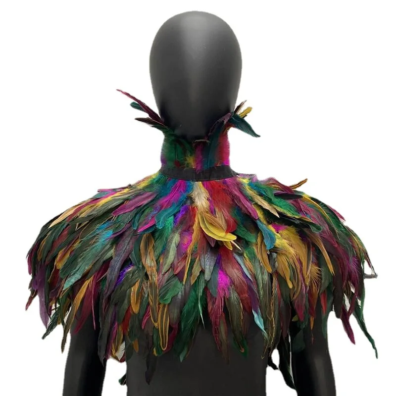 

Women's artificial feather cape party jacket artificial feather punk gothic ball shawl Halloween makeup costume disguise formal