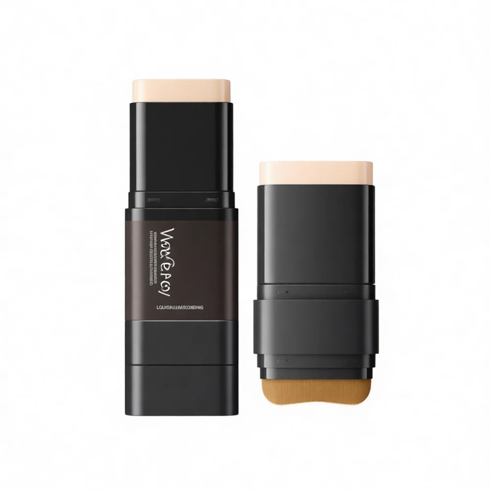 Professional Face Foundation Stick With Brush Concealer Creamy Texture Flawless Look Pore Minimizing Beauty Makeup Tool