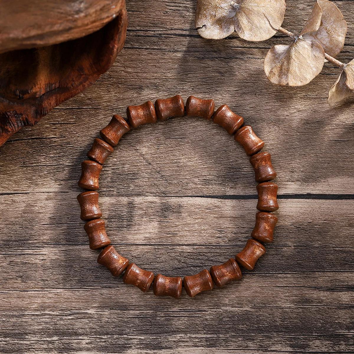 Bohemian style 8mm Bamboo joint ebony, pear blossom wood, rosewood Unisex Wooden Bead Vintage Versatile Bracelet Dropshipping