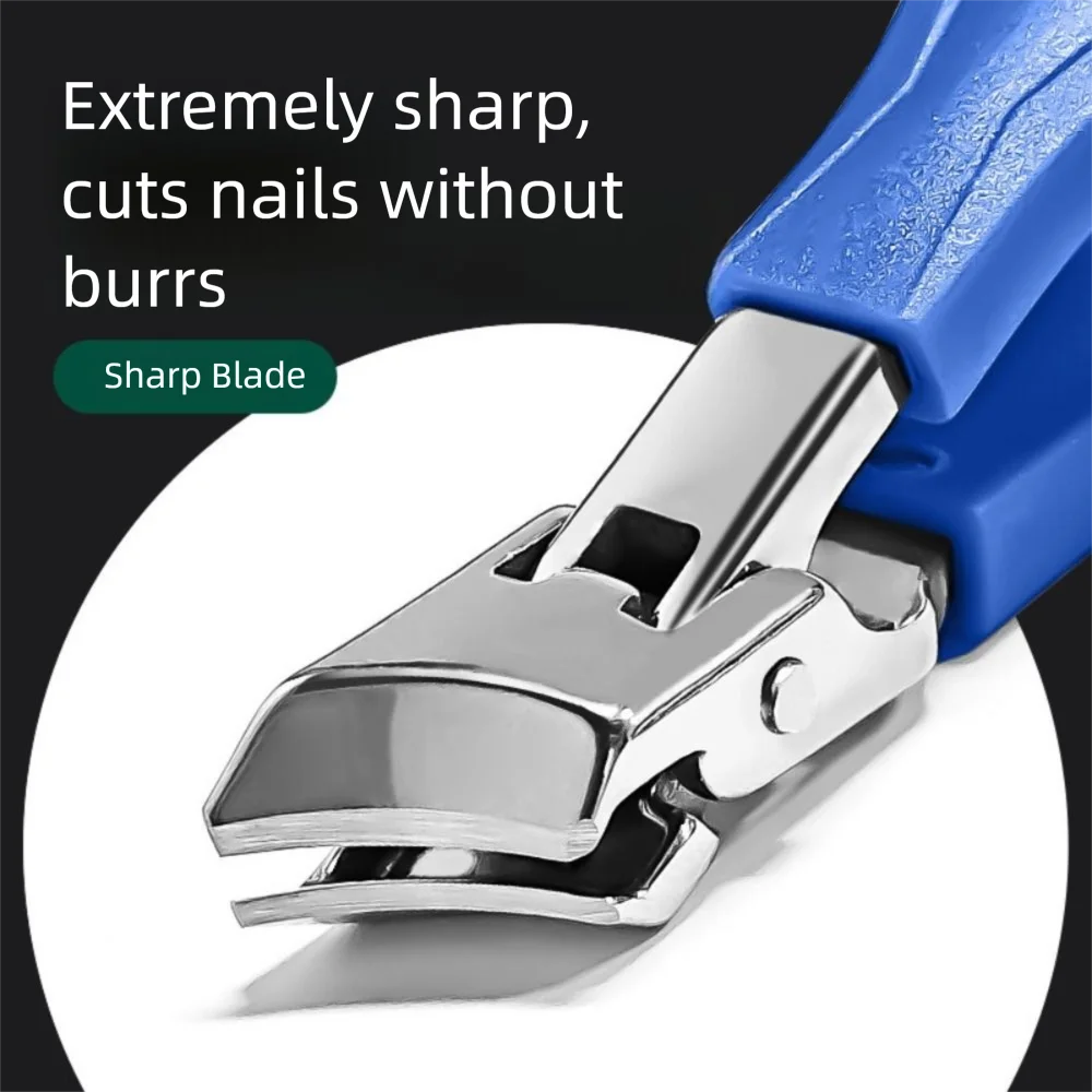 Cortauñas antisalpicaduras con borde inclinado, recortador de uñas de acero inoxidable, cortauñas con punta oblicua, alicates para cortar uñas con pico de águila
