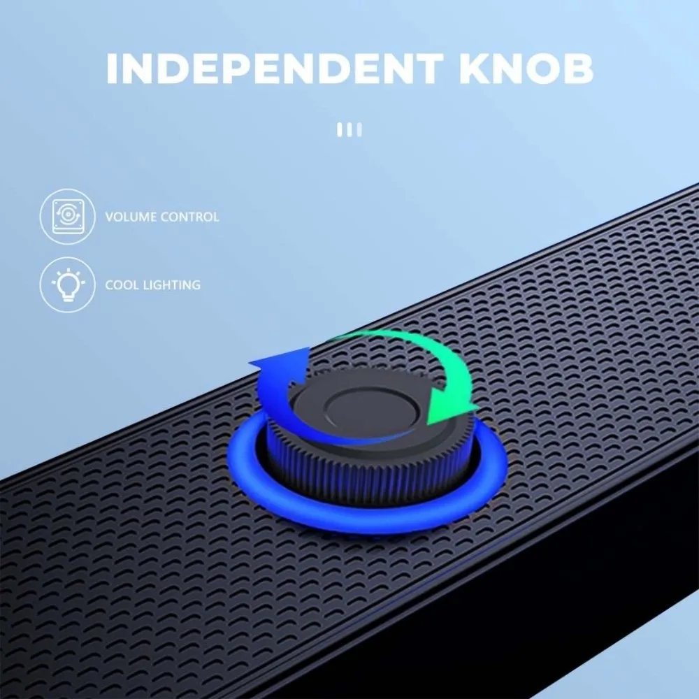 مكبر صوت USB محمول بمقبض سلكي ومكبرات صوت طويلة وموسيقى ستيريو سوداء محيطة للهاتف المحمول #4