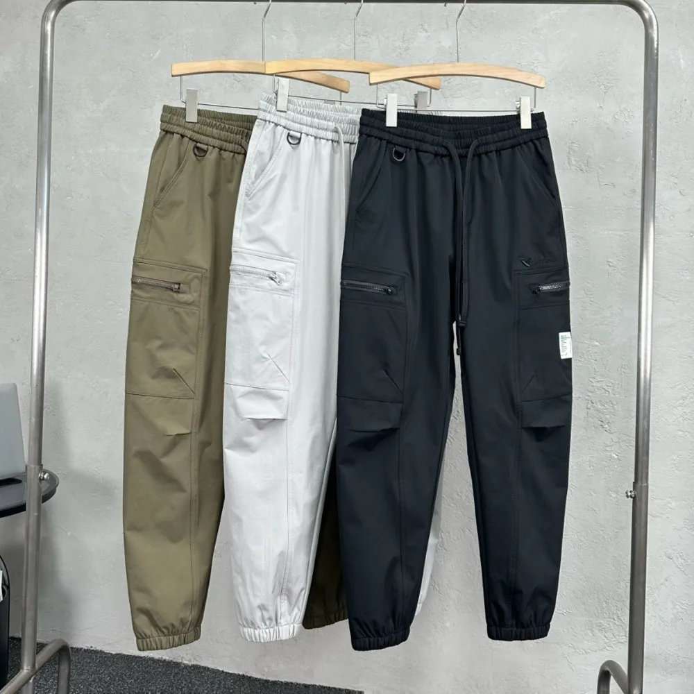 Autumn Men Drawstring Legging Harem Pants Hip Hop Loose Breathable Workwear Trousers Fashionable Multiple Pockets Sport Pants