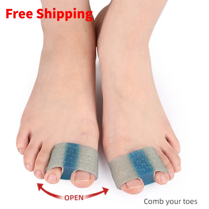 2PCS Gel Hammer Thumb Splitter Hallux Valgus Silicone Straightener Separator Adjuster Bunion Pain Relief Toe Correction Pedicure