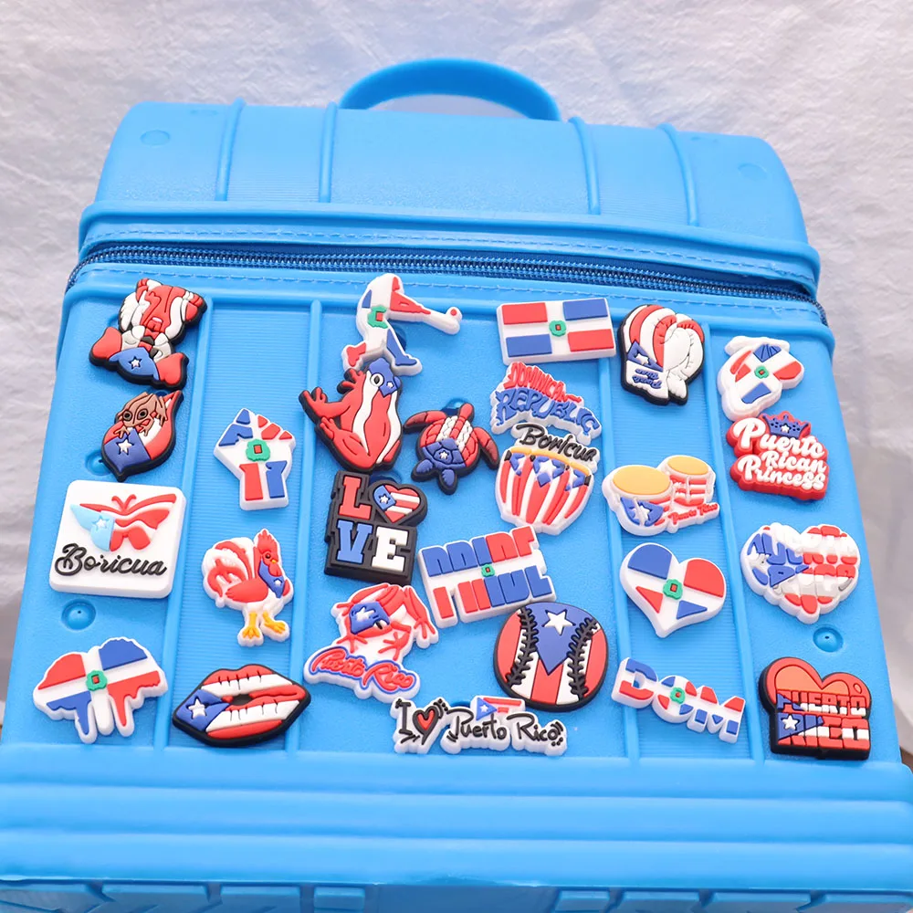 26 szt. Żabka porto Rico rękawica bokserska buty z PVC Charms ozdoby mężczyzna kobieta sandał klamra DIY plecak prezent na imprezę