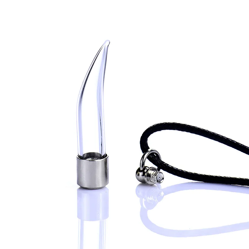 1PC Glass Perfume Bottle Pendant Necklaces Black Cord Chain Name on Rice Glass Bottle NecklaceKeepsake Jewelry