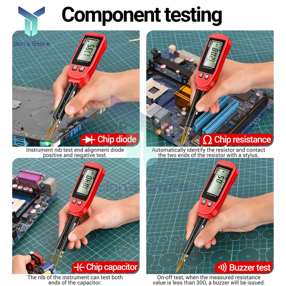 1Pcs ANENG GN701 Digital Tweezers Smart SMD Tester Electrical Multimeter Resistance Capacitance Continuity Diode Test Meter