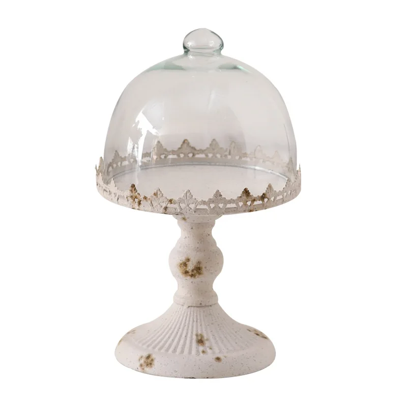 

European iron, fruit French tray, transparent glass cover, ambient home accessories