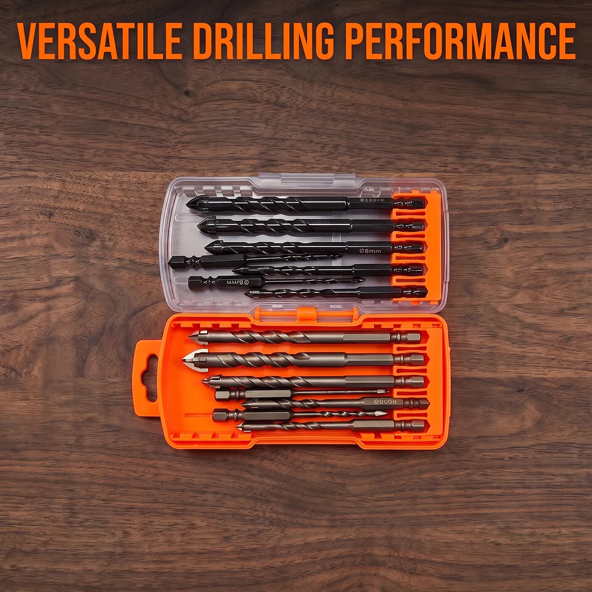 14PCS Hex Shank Cross Spear Drill Bits Set, Multi-purpose Drilling Tools for Tile, Concrete, Glass, Brick, Wood and Metal