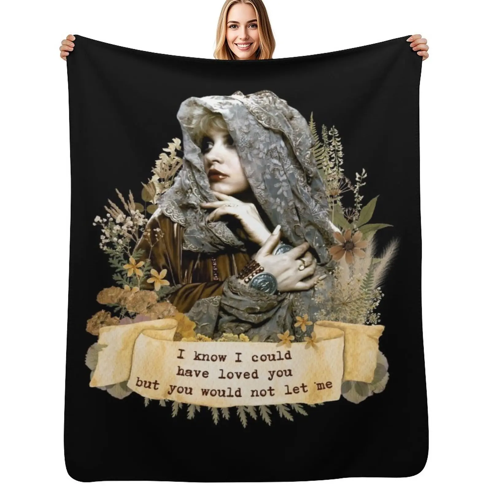 

Cottagecore Stevie Nicks Silver Springs Throw Blanket Sofas Custom christmas gifts Sofa Quilt Blankets