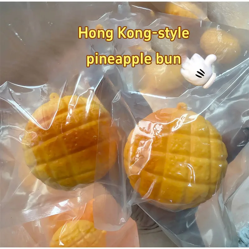 Food-Shaped Stress Ball Pineapple Bun Squishy Toy Moldable Bounce Squeeze Ball ASMR Sensory Anti Stress Fidget Toys Squeeze Toy