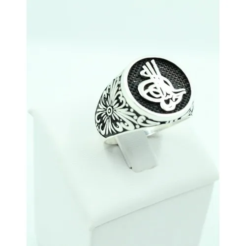 Men's Ring Ottoman Monogram Sterling Silver Sterling Men Ring Model Bay Eyz-37