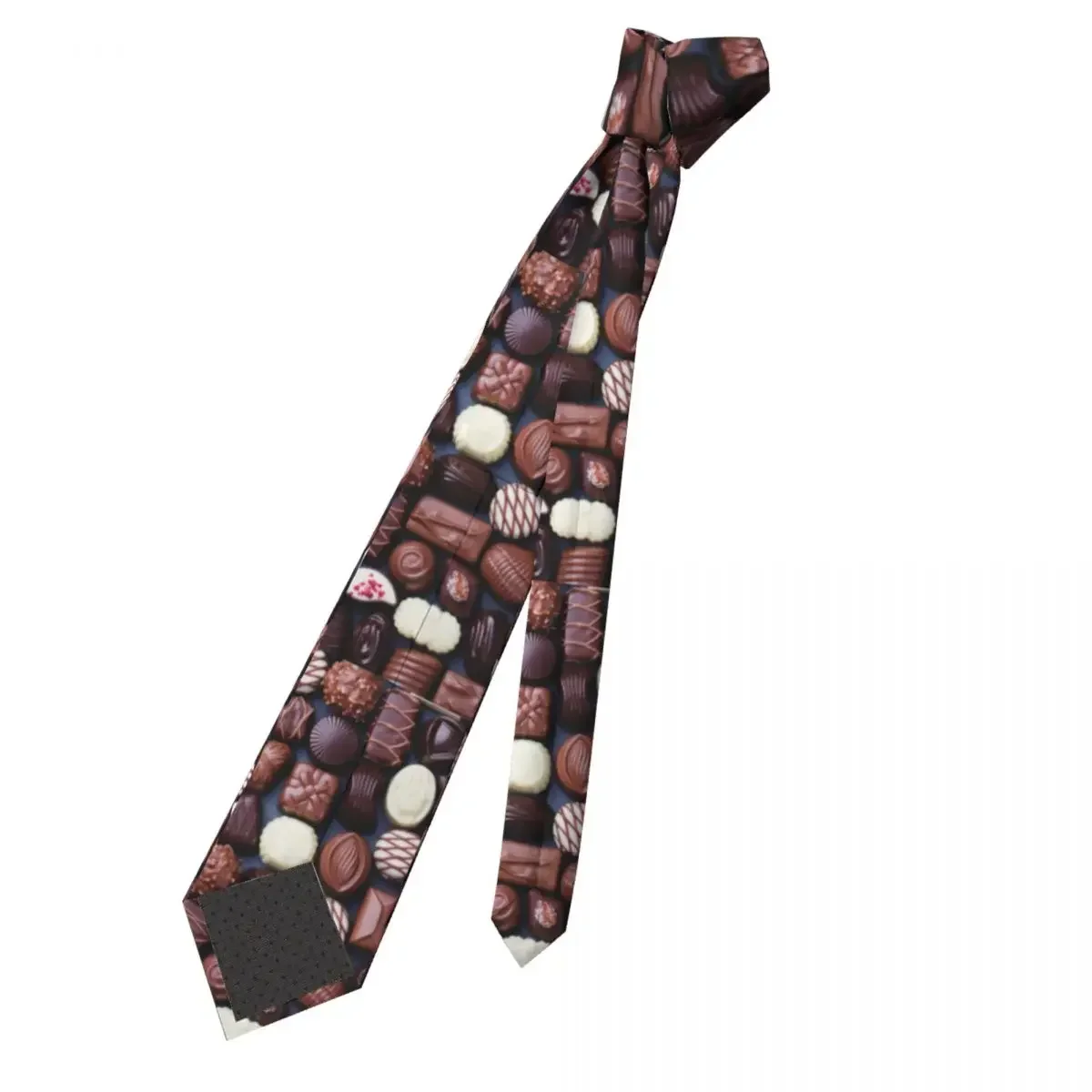 Chocolate Necktie Men Silk Polyester 8 cm Classic Dessert Foodie Neck Tie for  Suits Accessories Gravatas Office