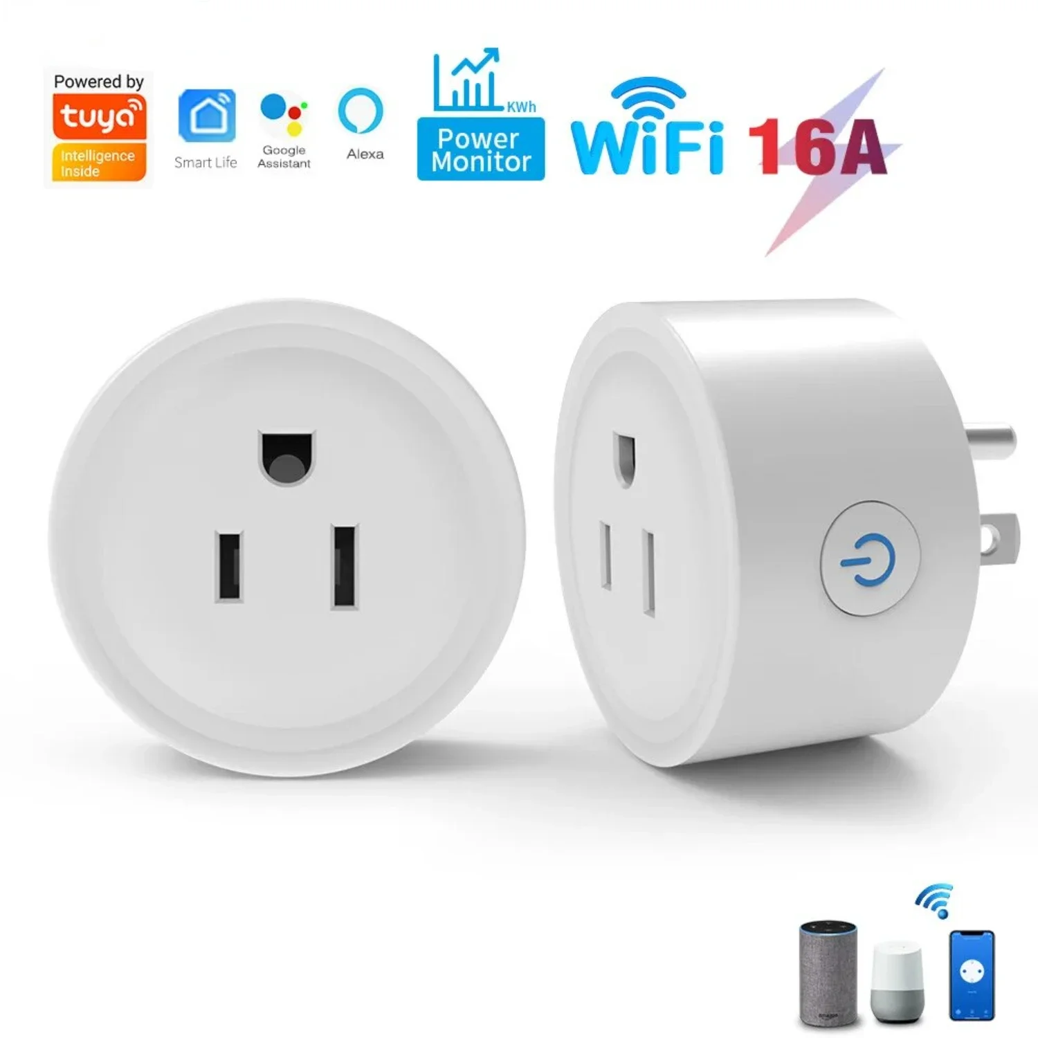 Smart Graffiti ZigBee WiFi Socket with Voice Control and Mobile Phone Remote Timer - Gauge Metering Feature Included