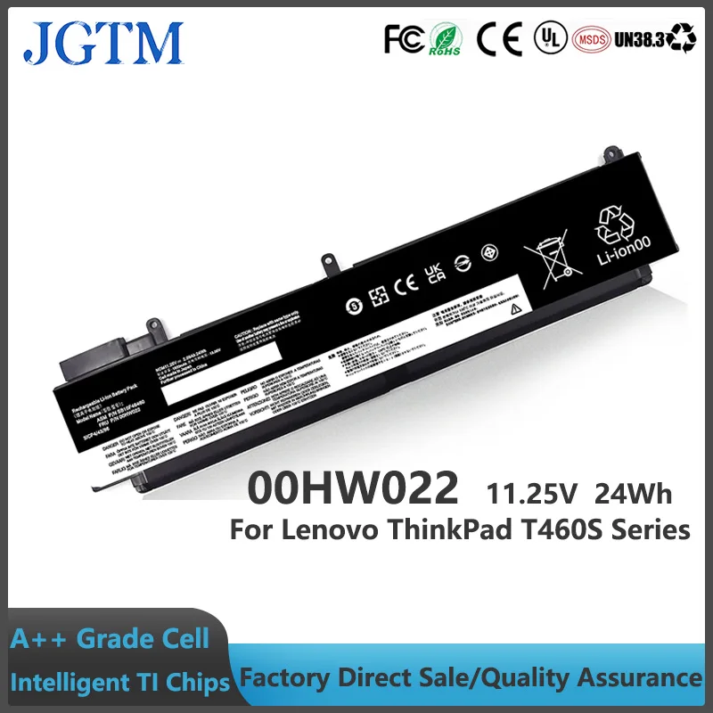 JGTM 00HW022 Laptop Battery for Lenovo ThinkPad T460S T470S Series 00HW022 00HW023 00HW036 00HW037 11.4V 24WH