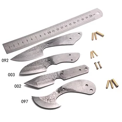 Dropship Outdoor Camping Fixed Blade Knife Blank Damascus Steel DIY Semi-finished Knife Hunting Survival Tool Parts Accessories
