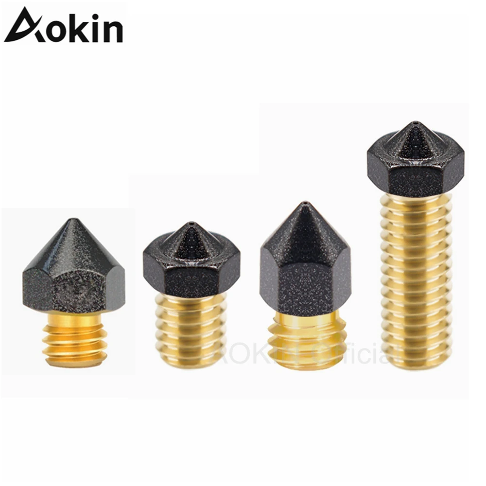 MK8/E3D/Volcano Brass PTFE Nozzle Coating Non Stick Filament 0.2/0.3/0.4/0.5/0.6/0.8/1.0/1.2mm For 3D Printer Ender3 CR10 1.75mm