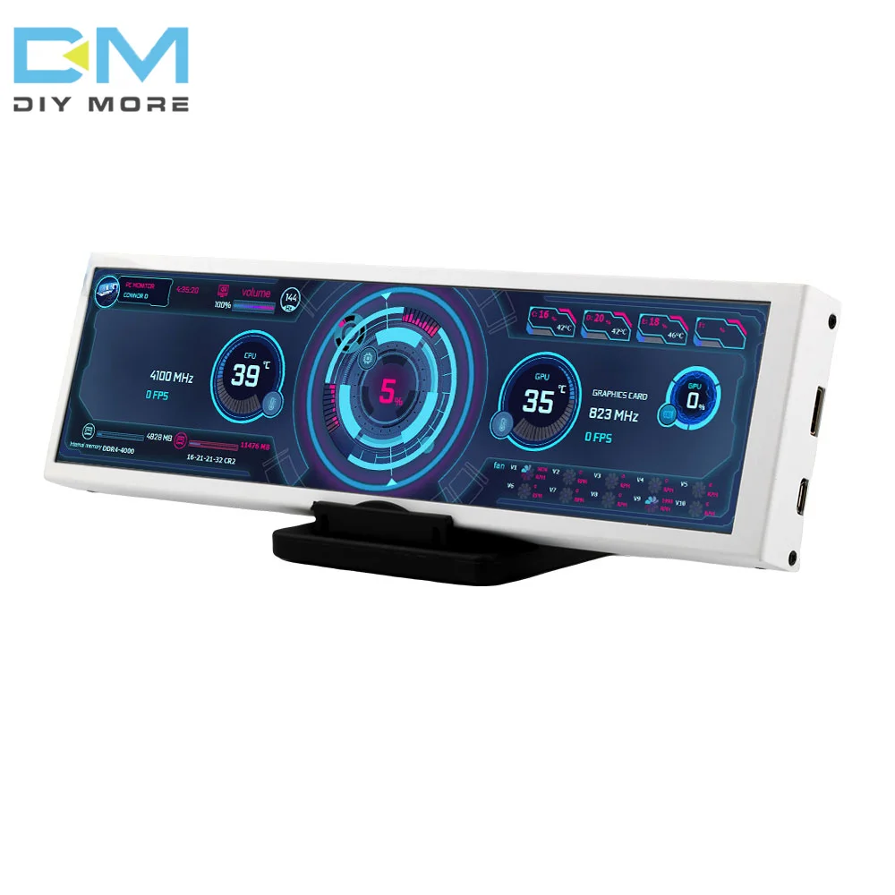 Display LCD a strisce da 8.8 pollici 480x1920 IPS Touch Screen USB LCD HD Sub Screen Monitor per Windows HDR 178 ° angolo di visione completo