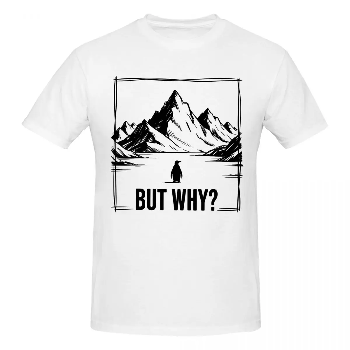 Men Nihilist Penguin But Why Arctic Snow Meme Philosophy Fans Gifts T Shirt Vintage O-neck Cotton Shirts