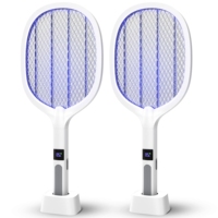 2-in-1 Electric Mosquito Swatter Mosquito Killer USB Rechargeable Angle Adjustable Electric Bug Zapper Fly Bat Insect Swatter