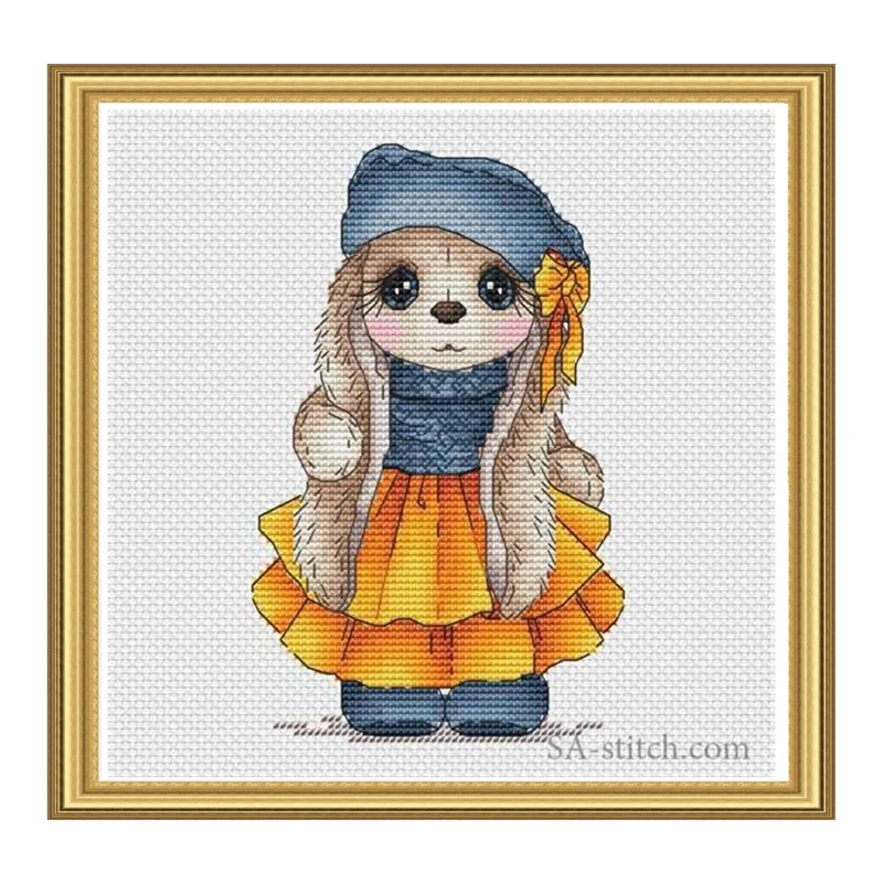 The cross-stitch set 28CT, 18CT, 14CT and 11CT can be selected as the hand-made material pack of printed fabric saga blue hat Ra