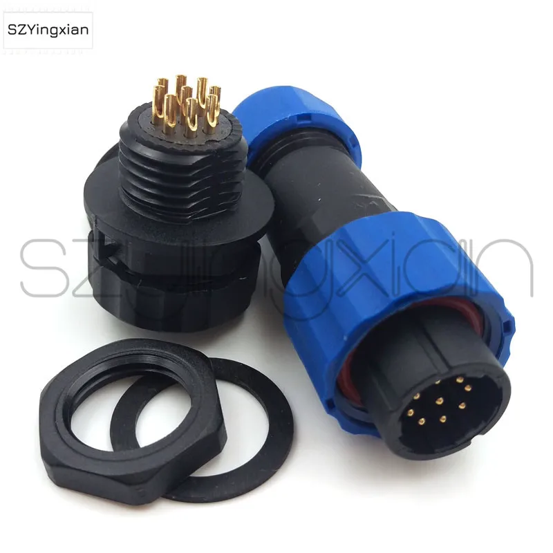 SD16 Connector 2/3/4/5/6/7/8/9 pin Communication Power Waterproof IP68 Plastic Male Plug Female Socket