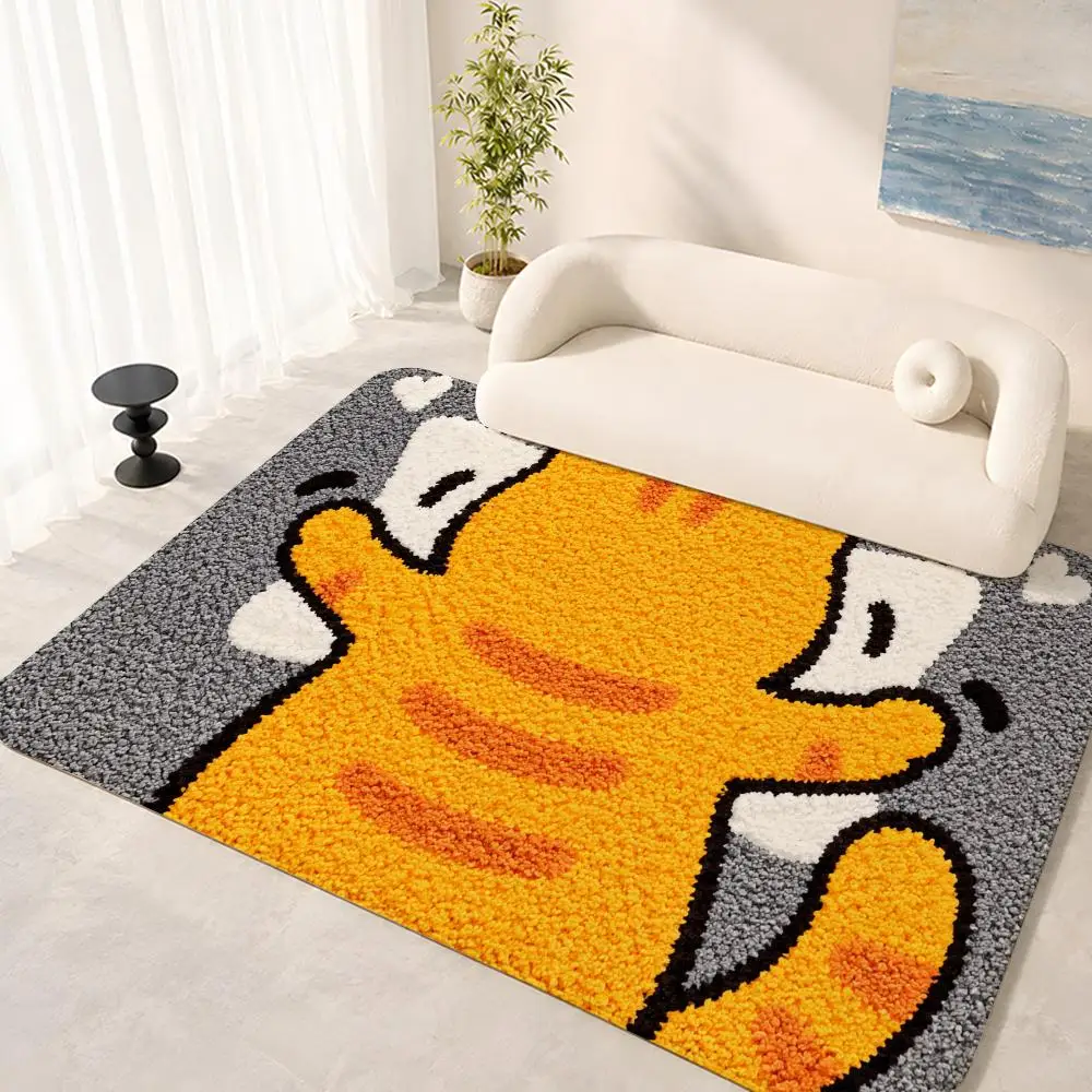 Cute Animal Tufted Images Floor Mat Flannel Rug Soft Non Slip Washable Door Mat For Bathroom Kitchen Home Decor