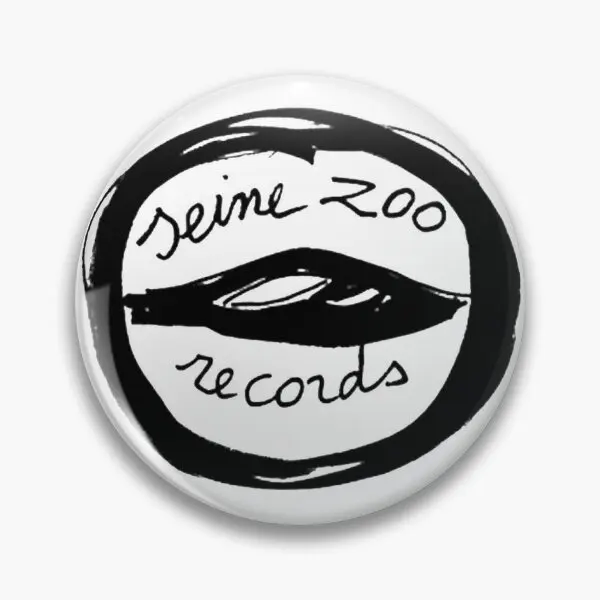 Seine Zoo Records Logo Black  Soft Button Pin Brooch Fashion Lapel Pin Badge Metal Cute Creative Lover Clothes Hat Cartoon