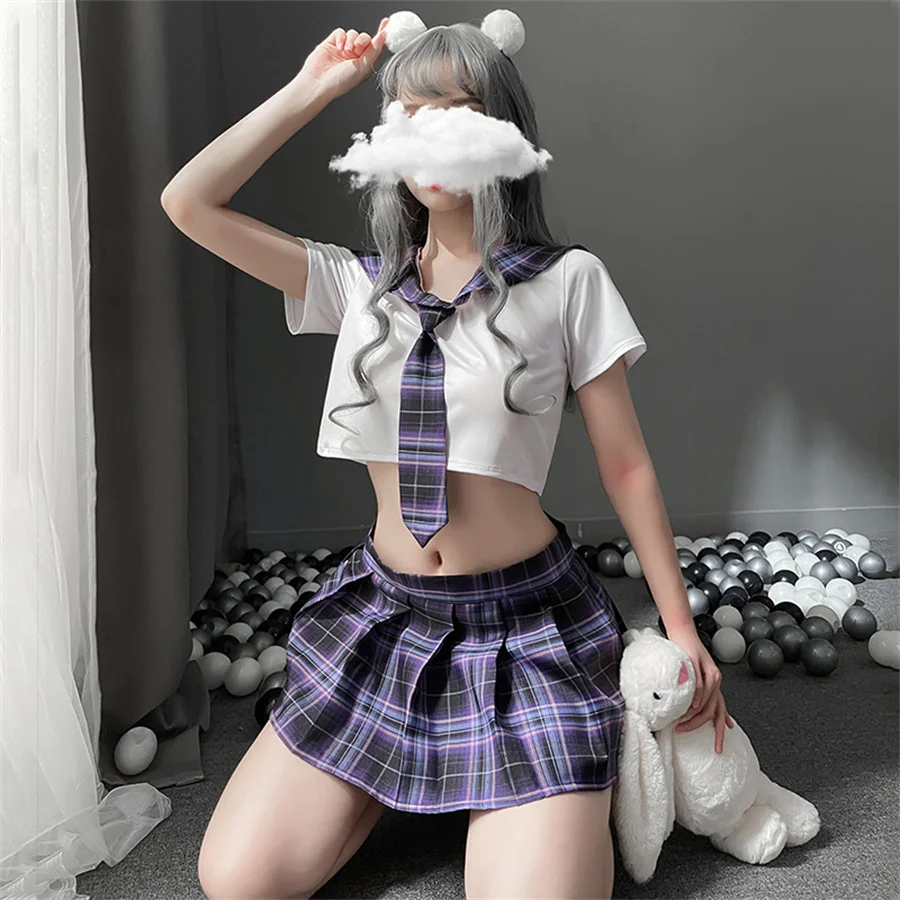 Japanse Sweet Plaid Sexy Schoolmeisje Uniform Sexy Lingerie Student Rollenspel Kostuum Cosplay Sensuele Lingerie Dameskleding