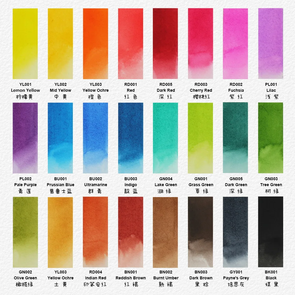 Seamiart 24 cor artista grau profissional aquarelas pintura conjunto com 1pc caixa de metal portátil para desenho aquarela arte suprimentos