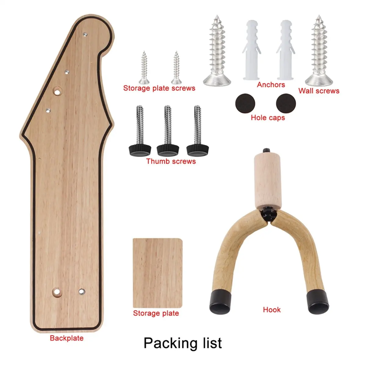 

A61P Guitar Wall Mount Wood Guitar Wall Hangers with Pick Holder for Acoustic or Electric Guitars,Ukulele,Bass Style 1